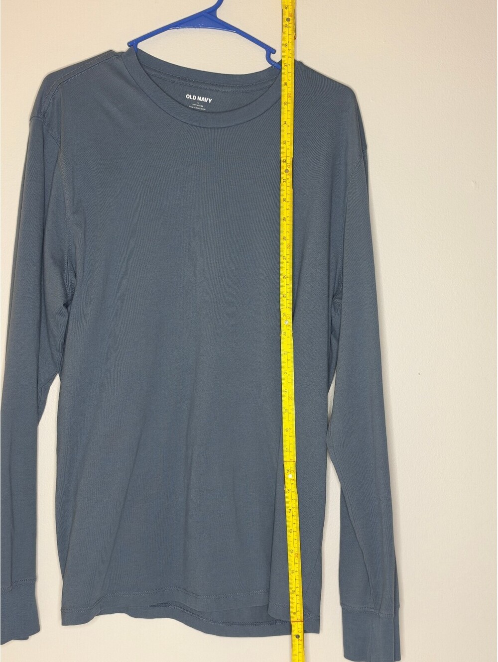 Blue Long Sleeve Crewneck Top